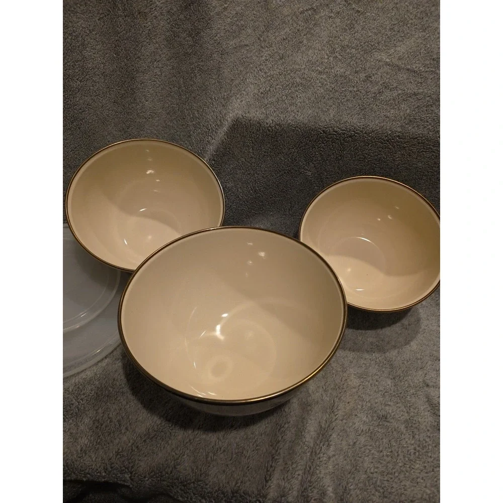 Vintage Enamel‎ Metal Nesting Bowls With Berries And Lids Everyday Kitchen